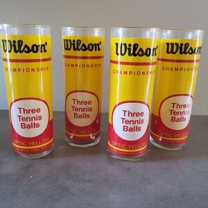 Wilson Sporting Goods Vtg. Optic Yellow Tennis Ball Drinking Glasses